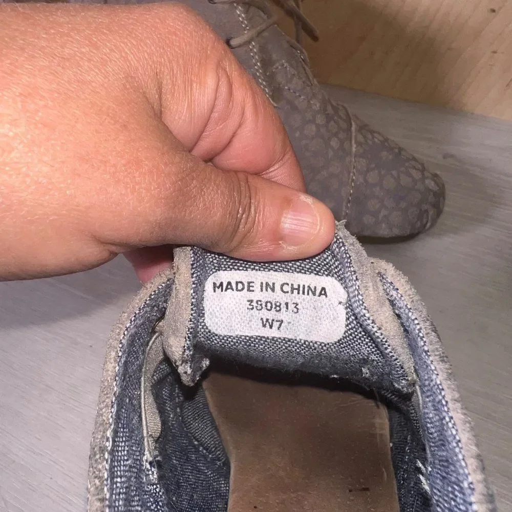 Toms Desert Taupe Moroccan‎ Wedge Booties Suede 380813 Woman's 7